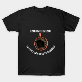 When Logic Meets Caffeine Funny Engineers T-Shirt